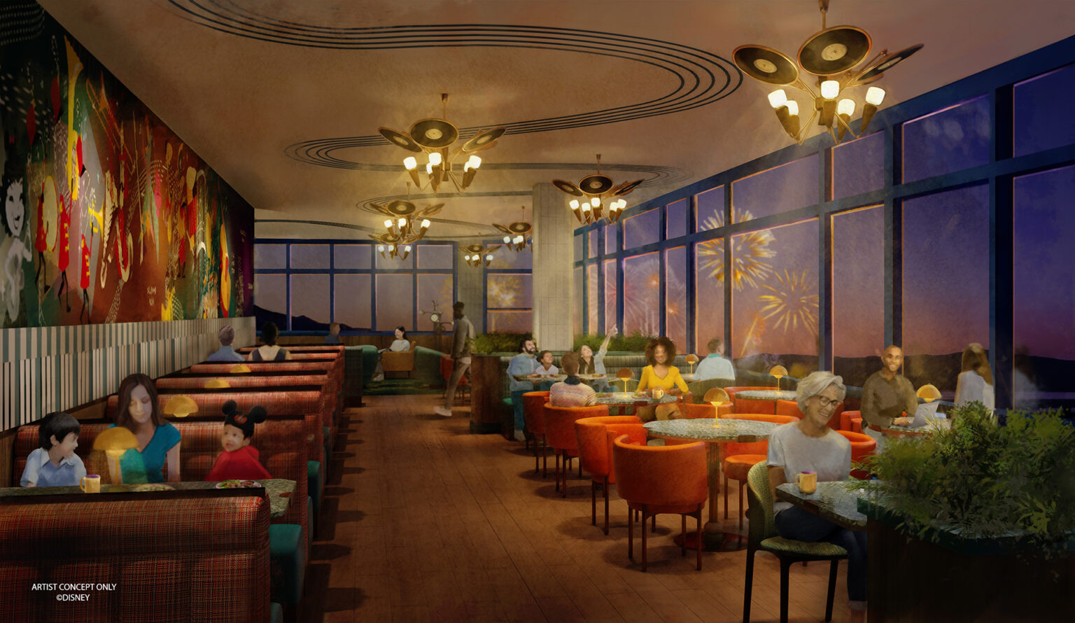 new club level lounge coming to Disneyland hotel concept art