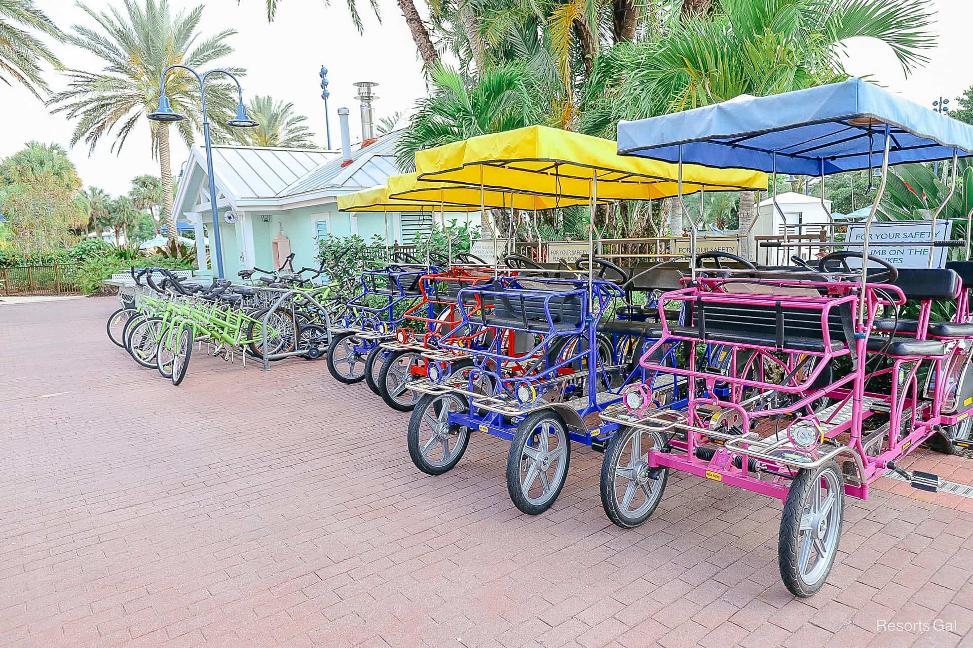 a row of bikes and Surrey bikes 