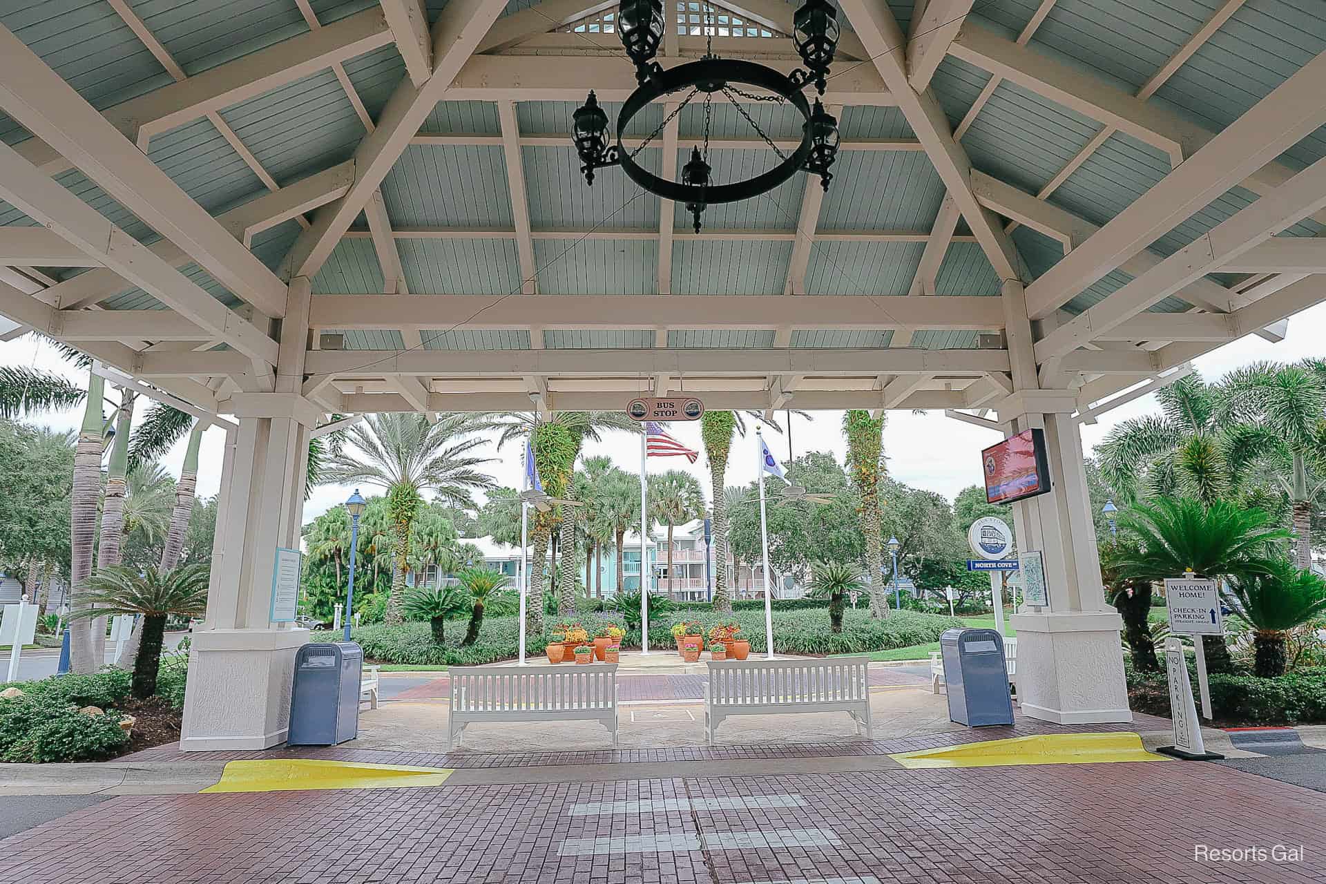 the bus stop at Old Key West's Hospitality House 