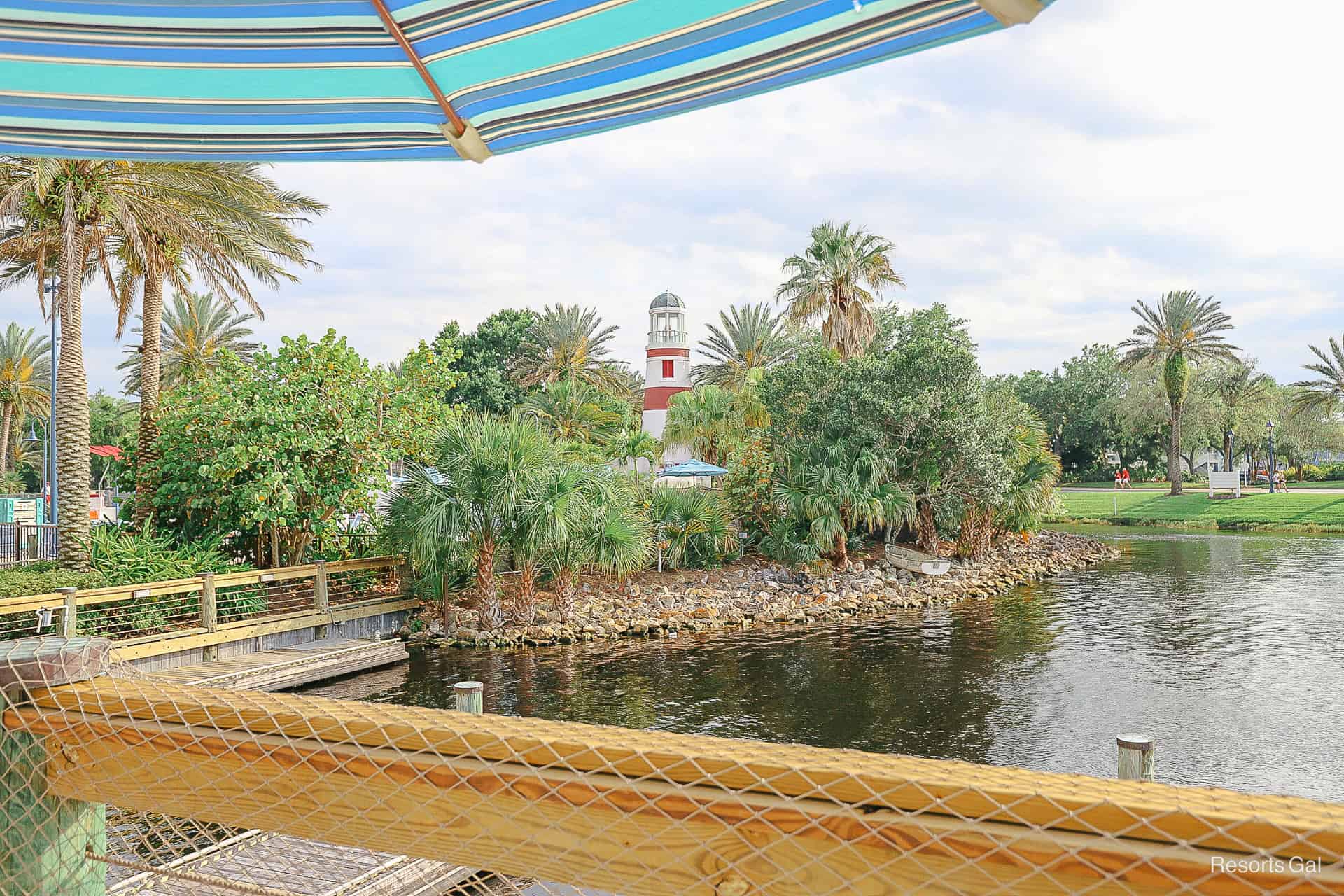 a view of the red and white lighthouse at Disney's Old Key West 