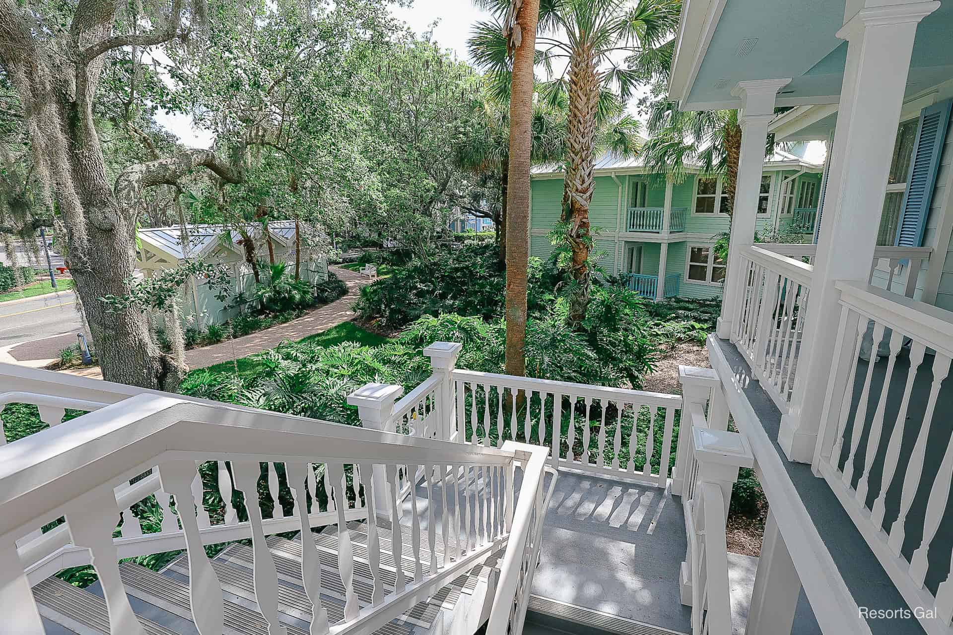 a staircase with a landing at Old Key West 