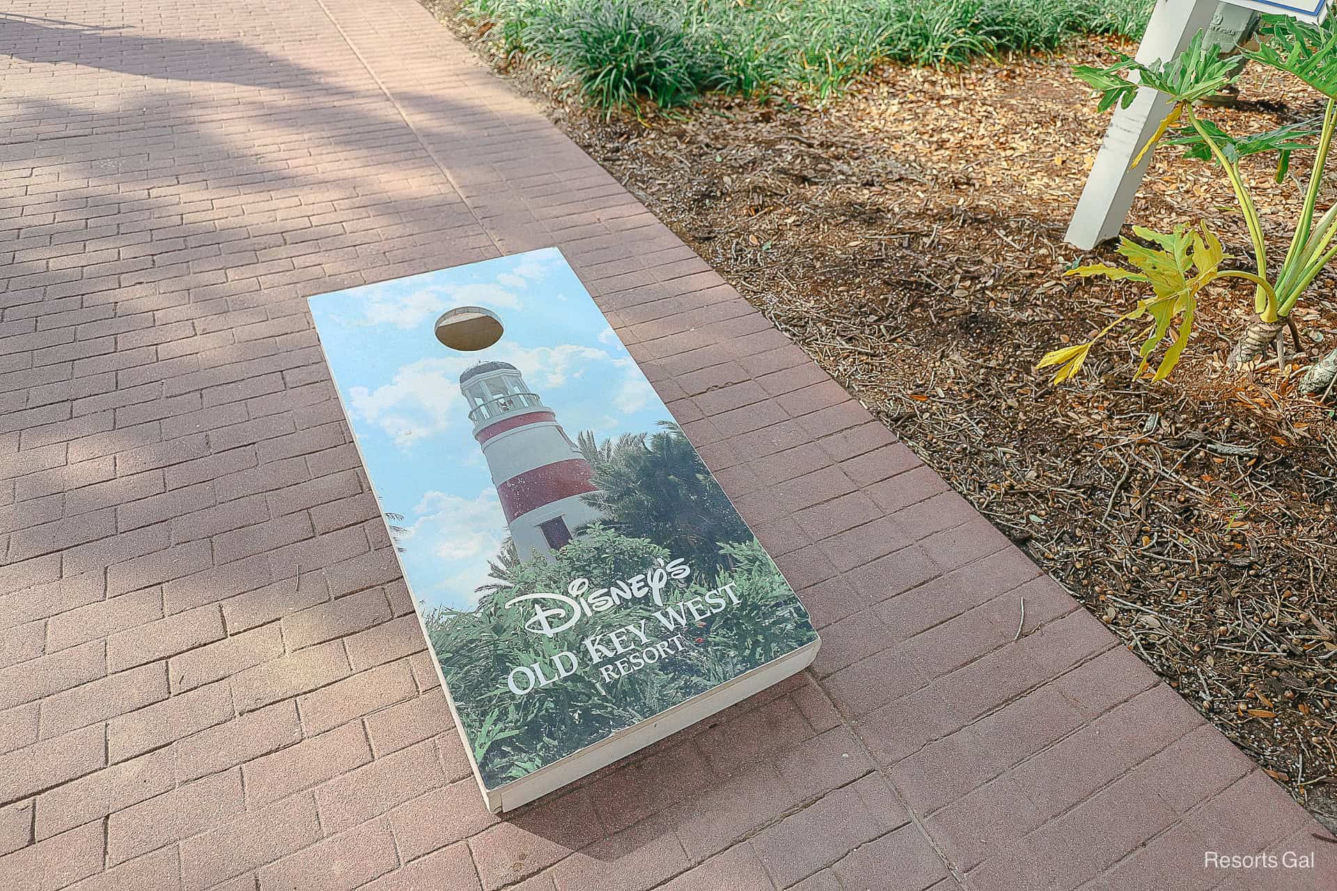 a corn hole game with Disney's Old Key West Resort