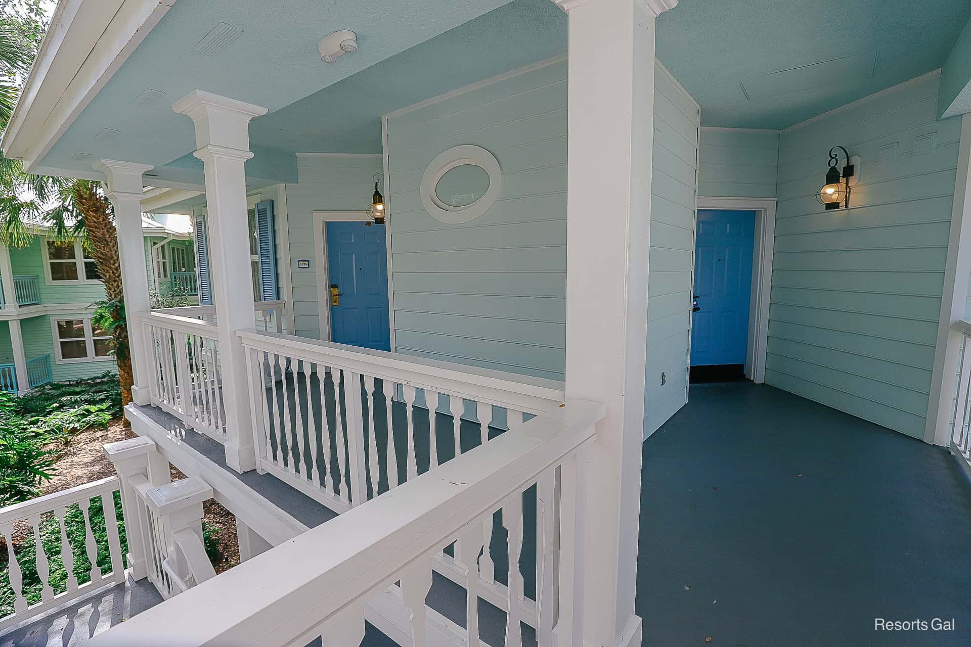 an upper level of Disney's Old Key West with no elevators