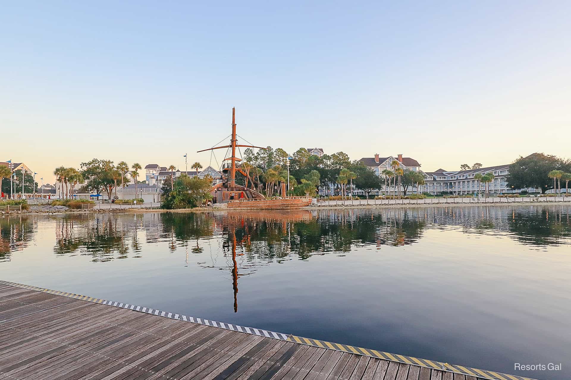 the shipwreck as seen from the Yacht Club's boat dock 