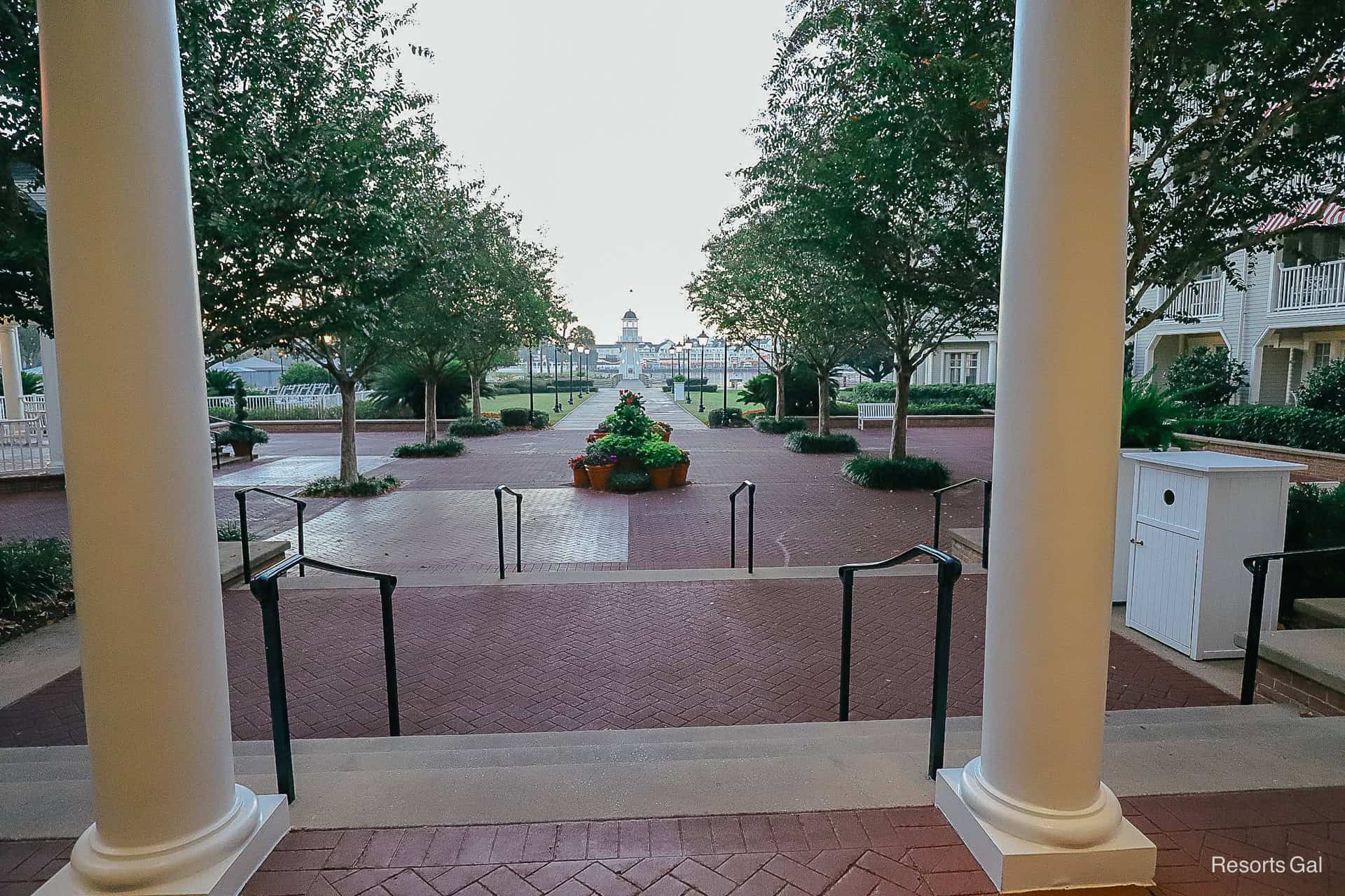 a view of the lighthouse from the lobby entrance 