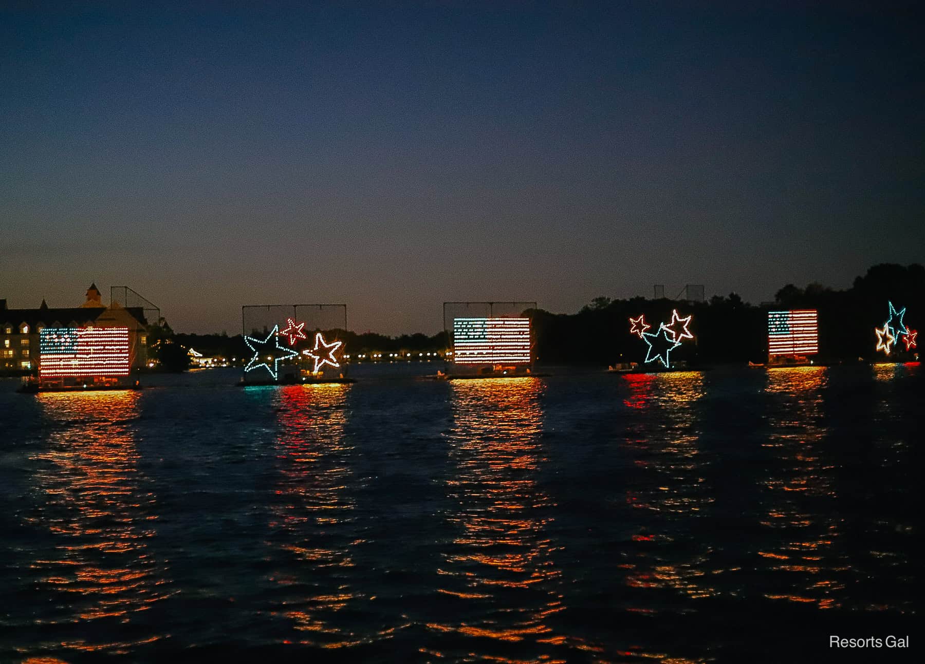 the American Flag and stars scene in the Electrical Water Pageant 