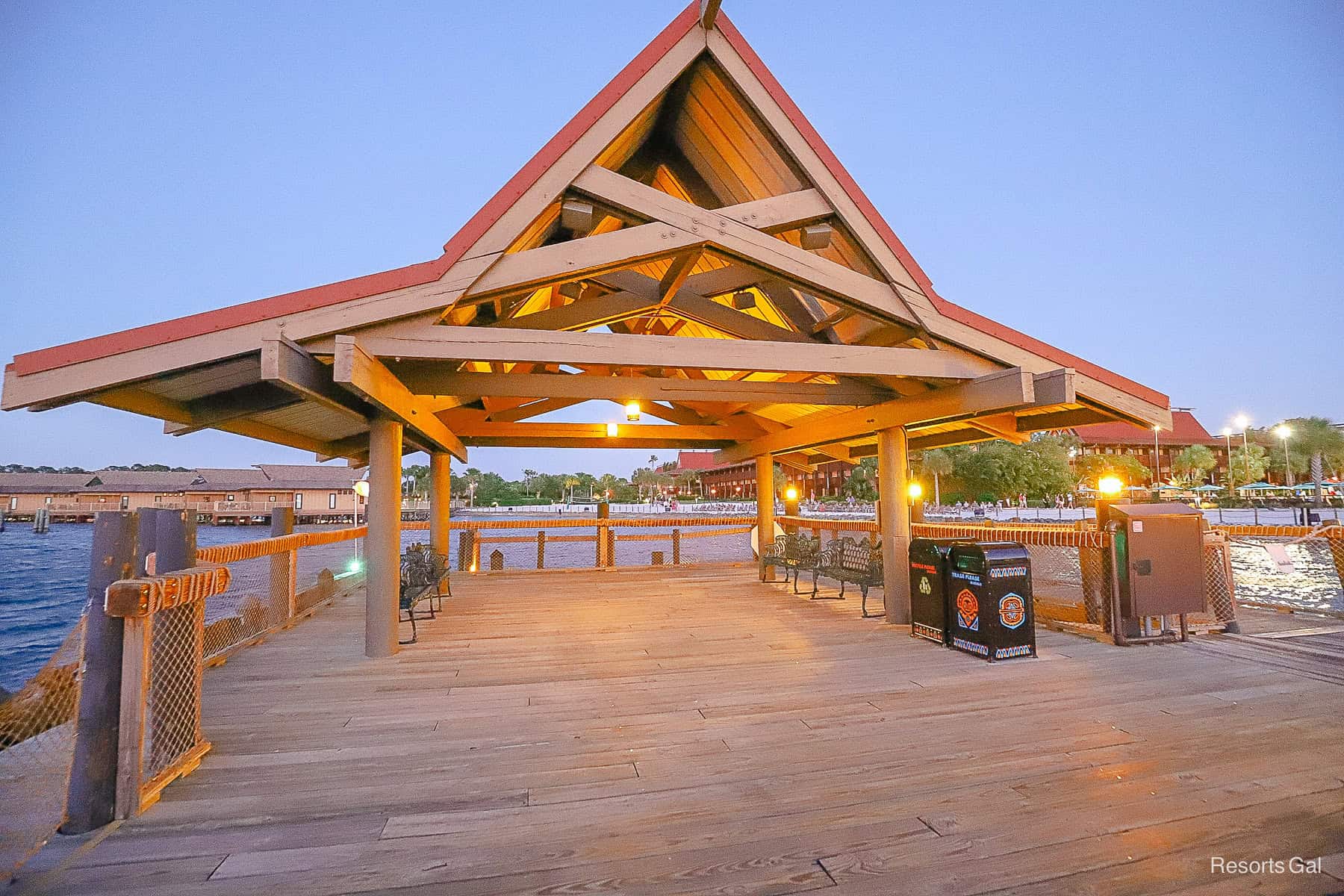 an area at the boat dock where guests can watch the Electrical Water Pageant 