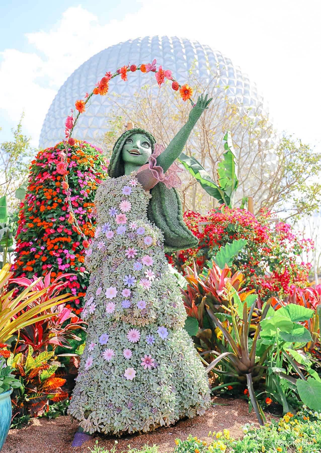 Encanto Isabela Topiary with a dress covered in succulents 