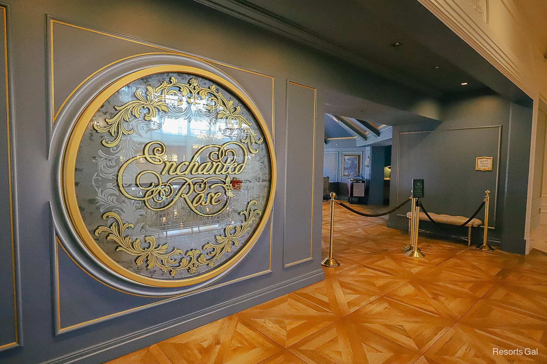 the entrance to the Enchanted Rose Lounge