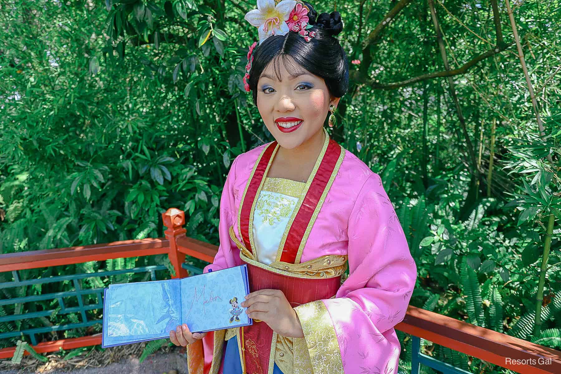 Mulan at her Epcot characters meet-and-greet. 