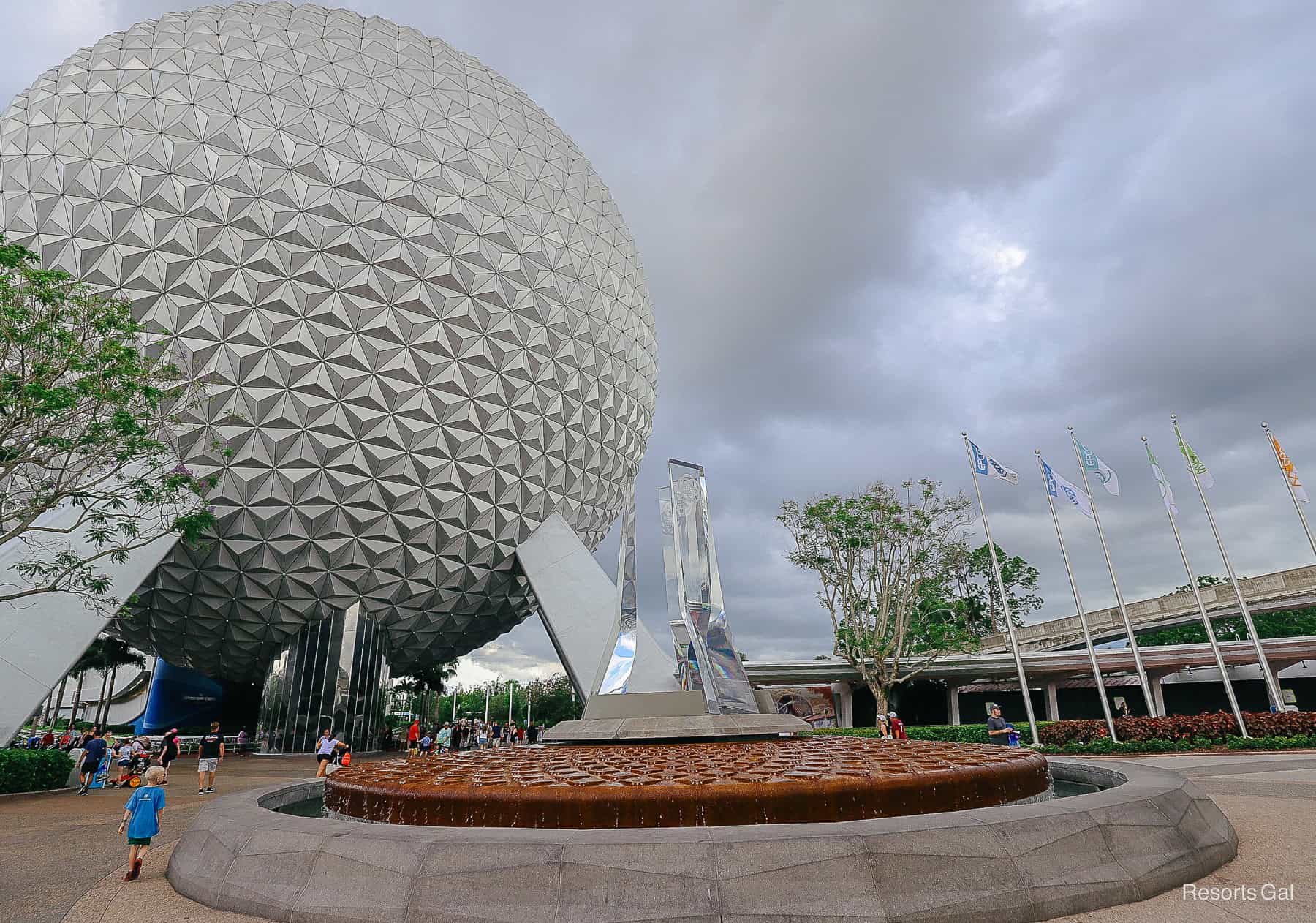 cloudy skies after the rain on an evening at Epcot 