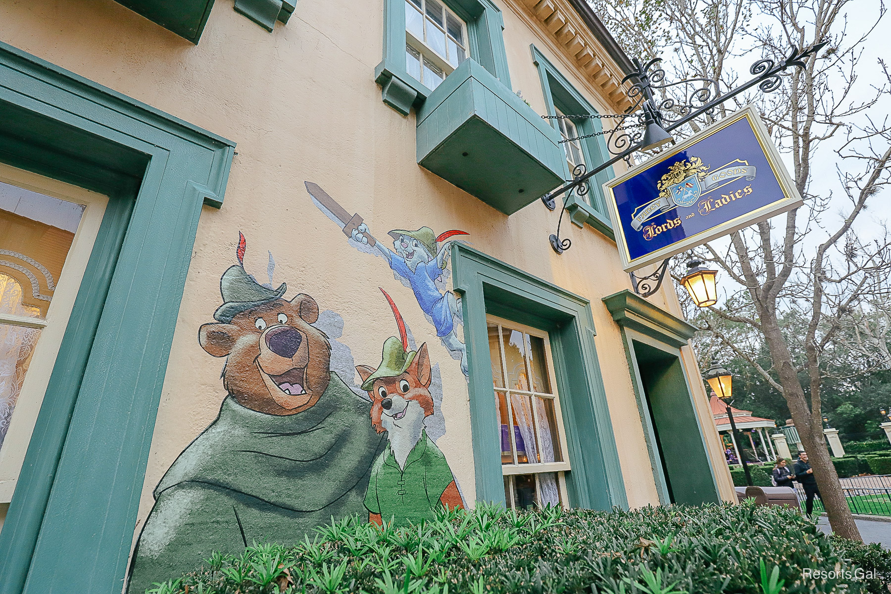 Chalk Full of Characters from Robin Hood in the United Kingdom Pavilion at Epcot 