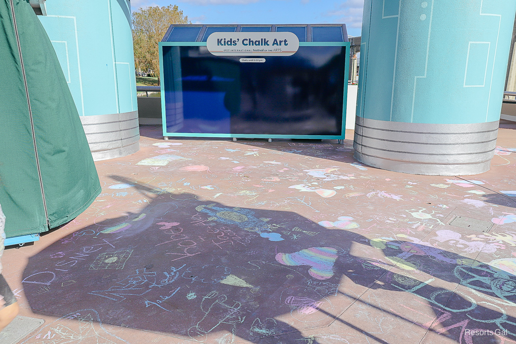 Kids' Chalk Art drawings at the Epcot International Festival of the Arts 