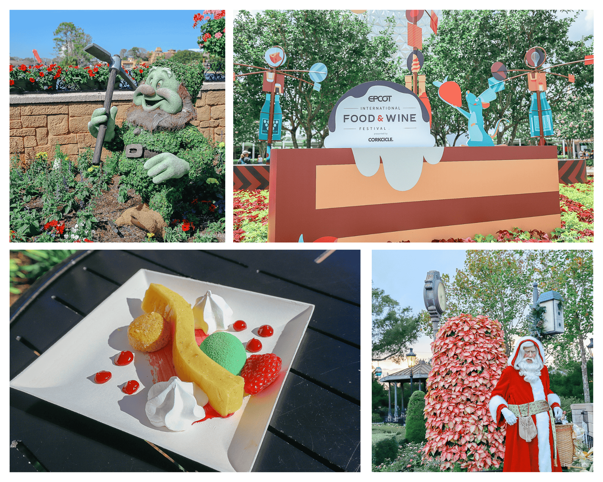 a collage of four images representing each of the four Epcot Festivals