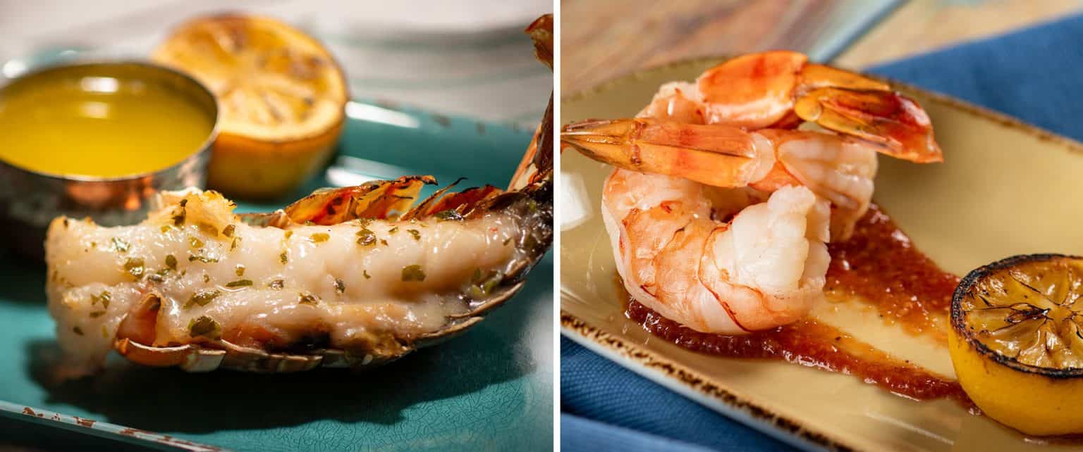 collage of lobster tail and shrimp for Epcot's 2024 Food and Wine Festival 