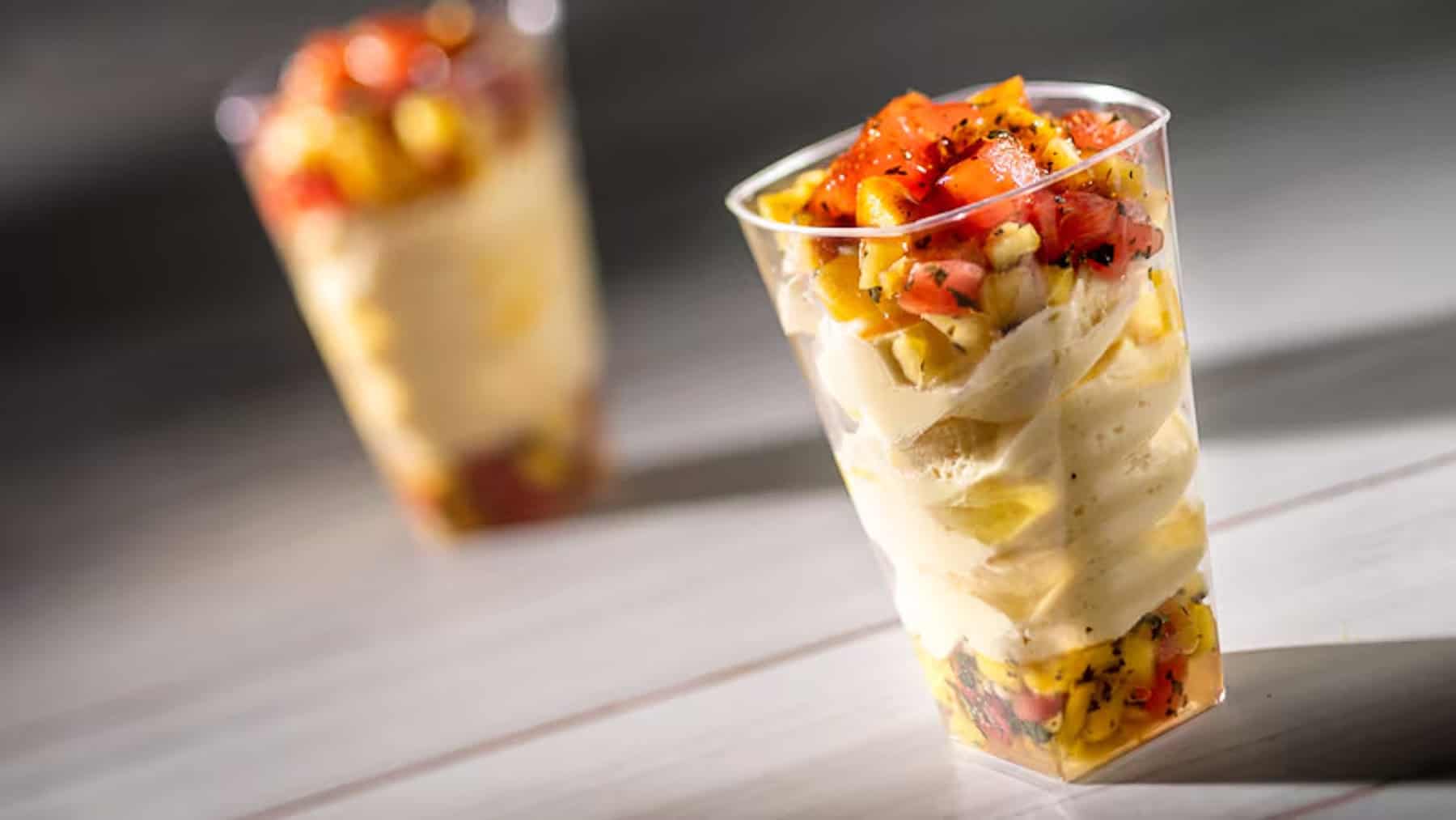 seasonal fruit parfait with Dole Whip and a fruit salsa topping 