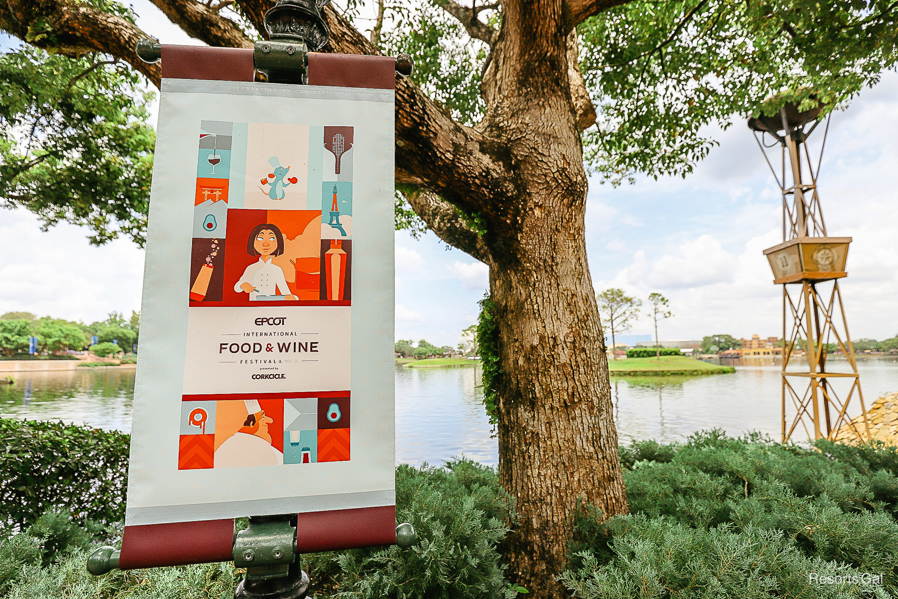 Epcot Food and Wine banner featuring characters from Ratatouille 