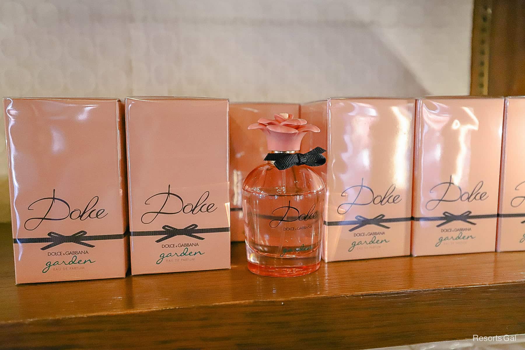 a row of Dolce and Gabbana perfume 