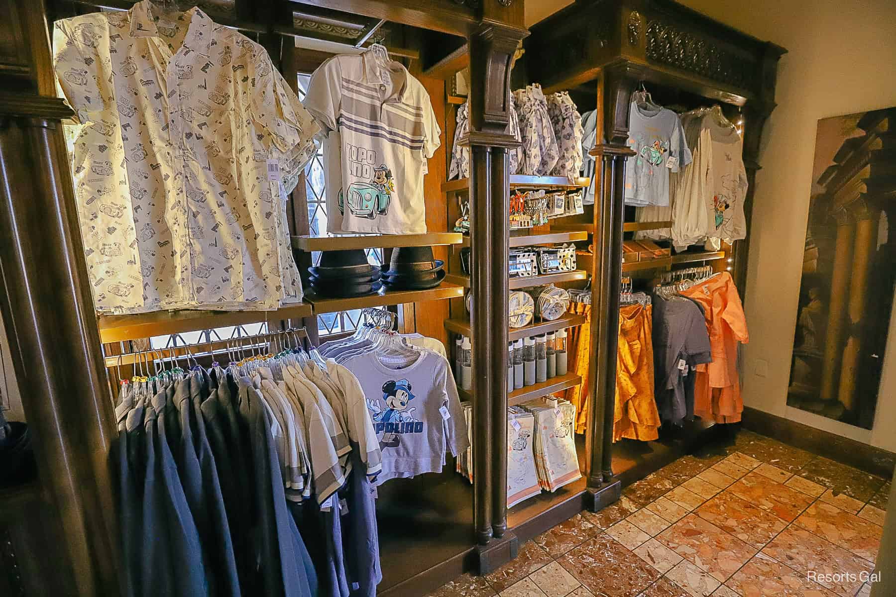 a display with men's apparel 