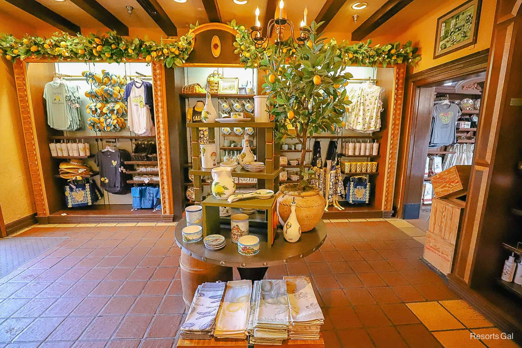 merchandise in the Italy Pavilion at Epcot 