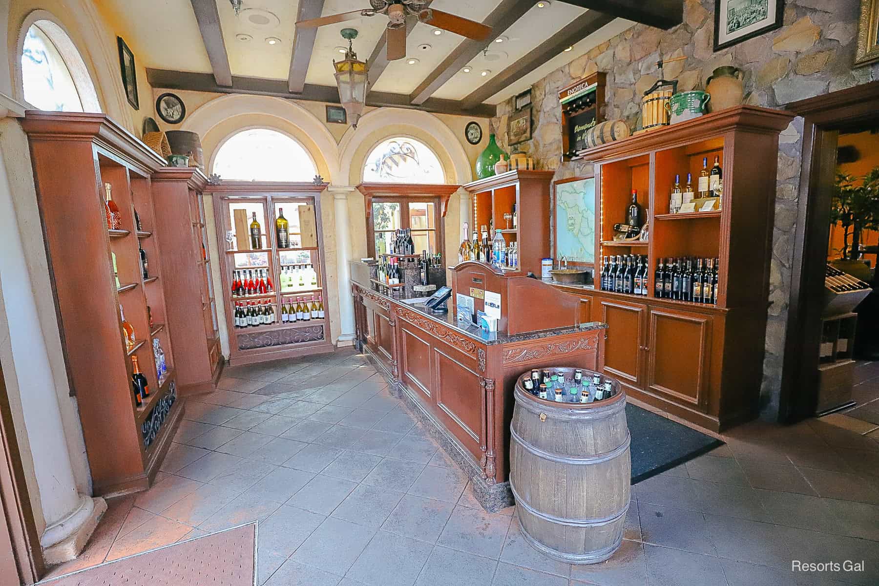 wine shop inside the Italy Pavilion at Epcot 