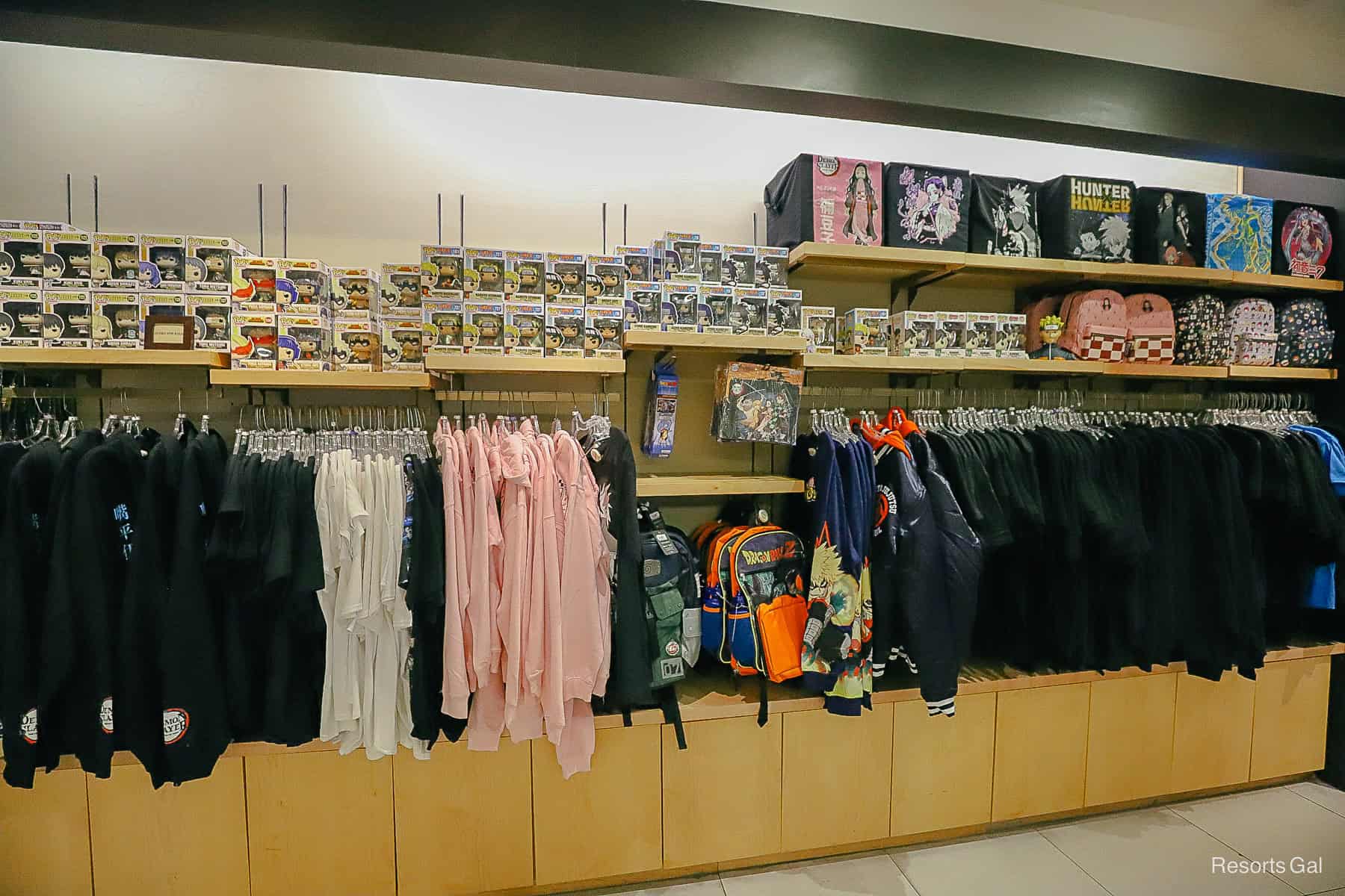 a rack of clothes in the Mitsukoshi shop 