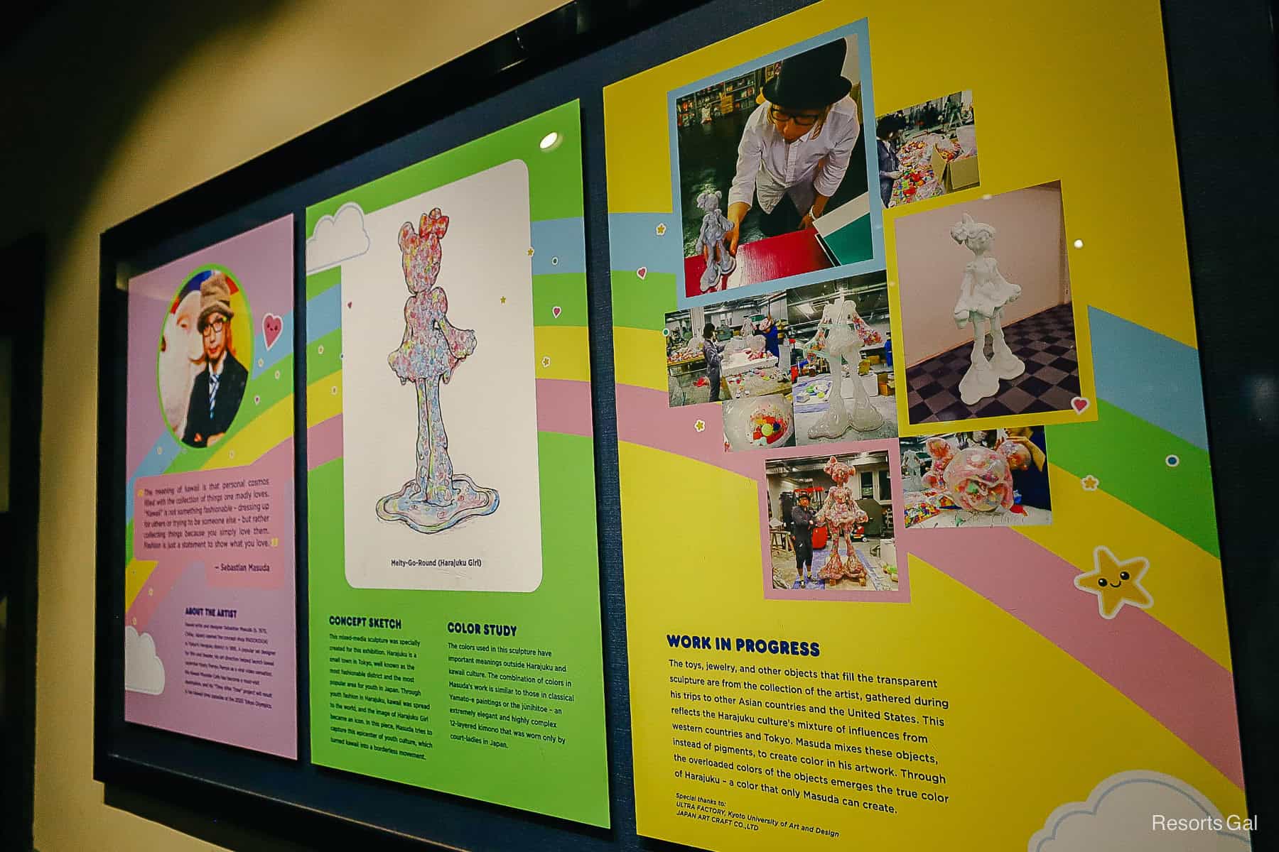 how the Melty Go Round girl was created for the Kawaii art gallery at Epcot's Japan Pavilion 