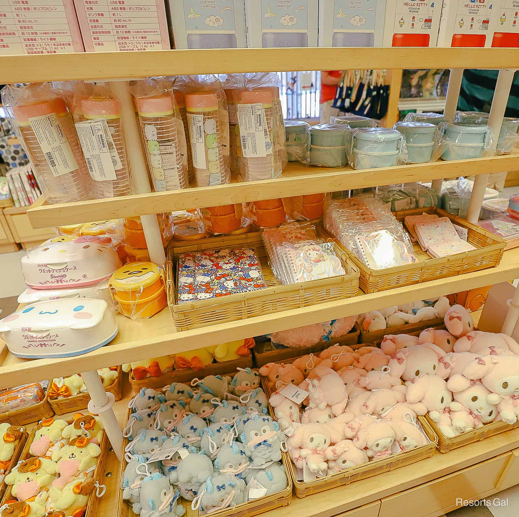 plastic items, notebooks, and various other in the Japan Pavilion's gift shop 