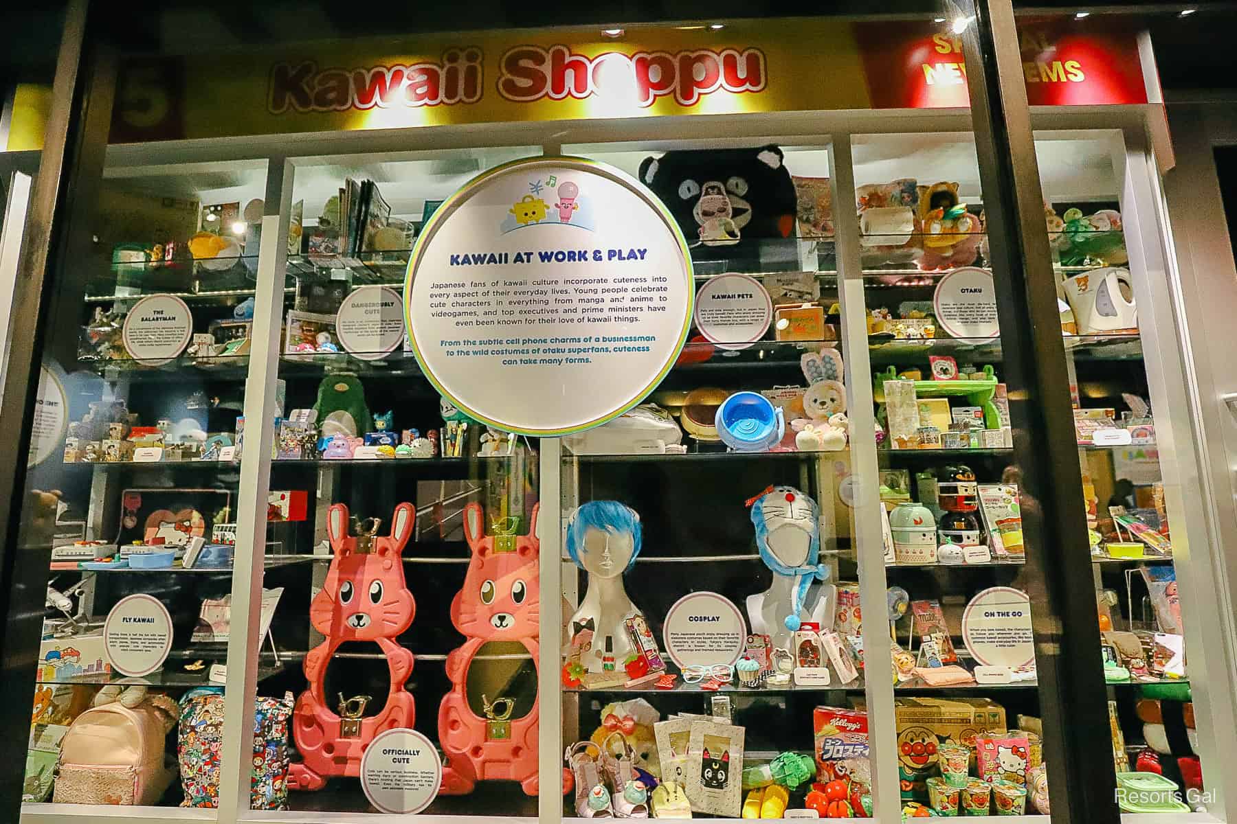 Kawaii at Work and Play display with matching items and accessories 