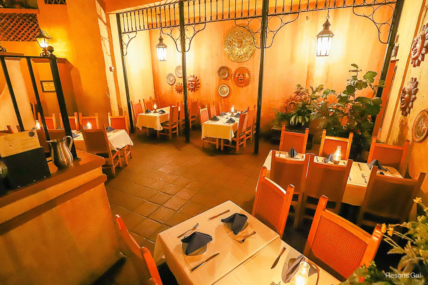 seating in San Angel Inn at Epcot's Mexico Pavilion