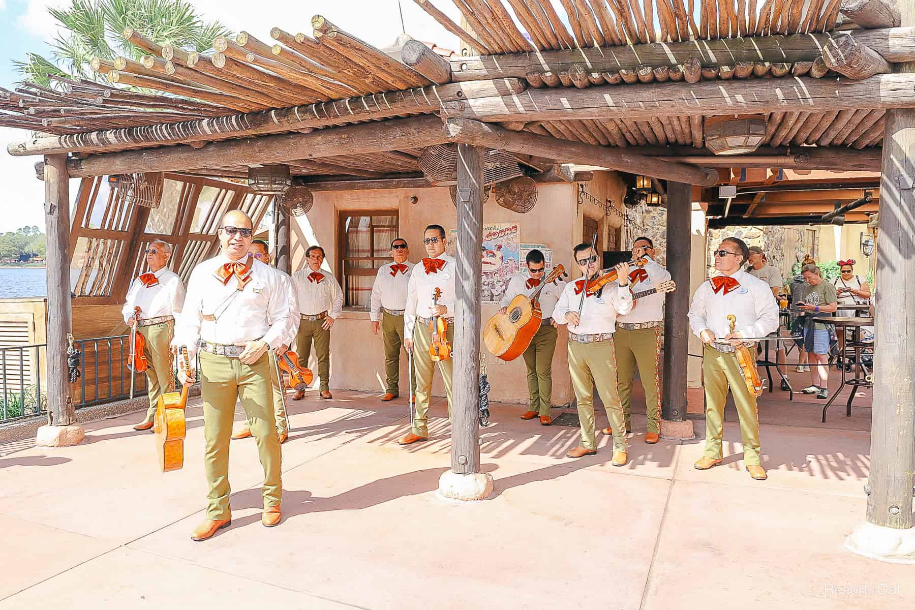 Mariachi Cobre band performing at Epcot's Mexico Pavilion 