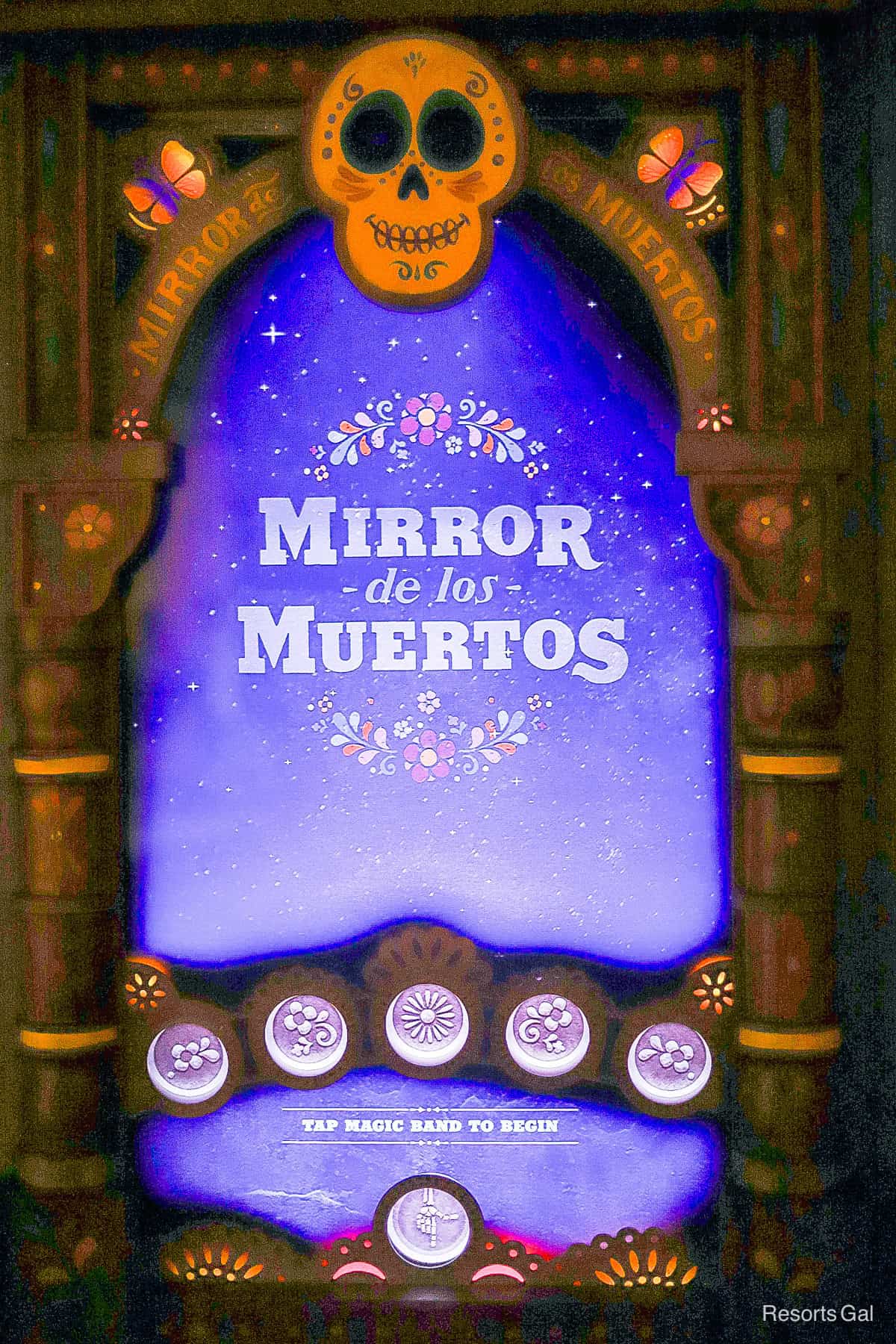 the Mirror de los Muertos in the Mexican Folk Art Gallery at Epcot 