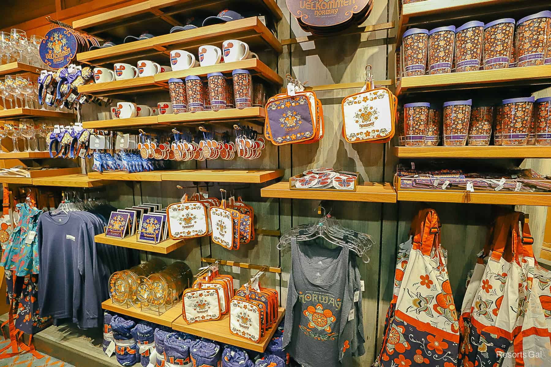 Norway Pavilion branded merchandise in the gift shop 