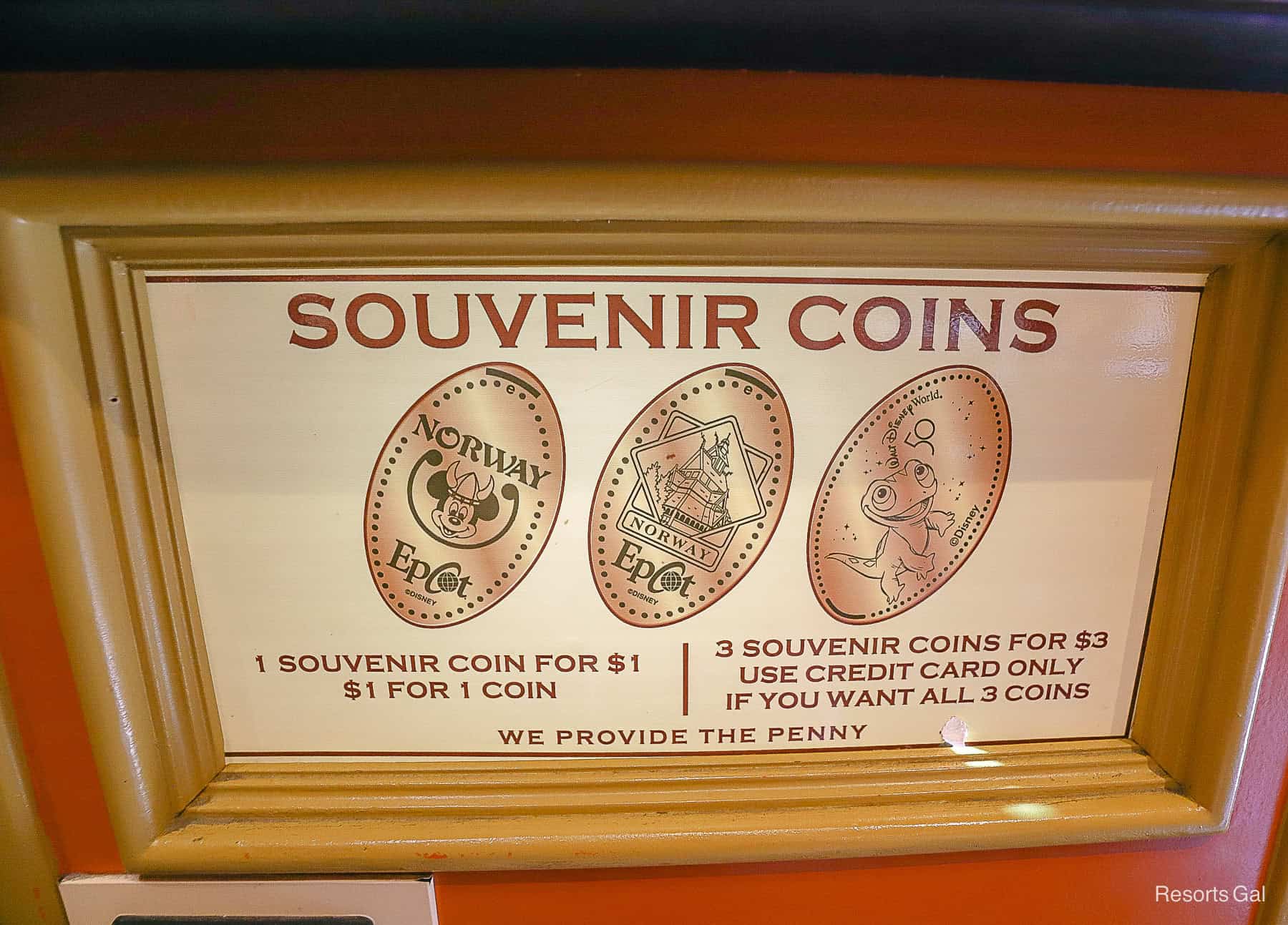 pressed pennies (souvenir coins) in the Norway Pavilion 