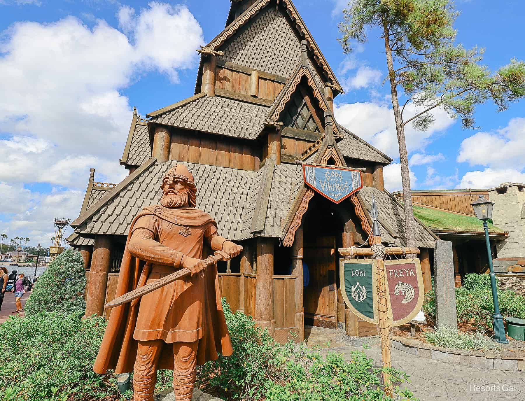 statue of a Viking outside the Norway Pavilion at Epcot 