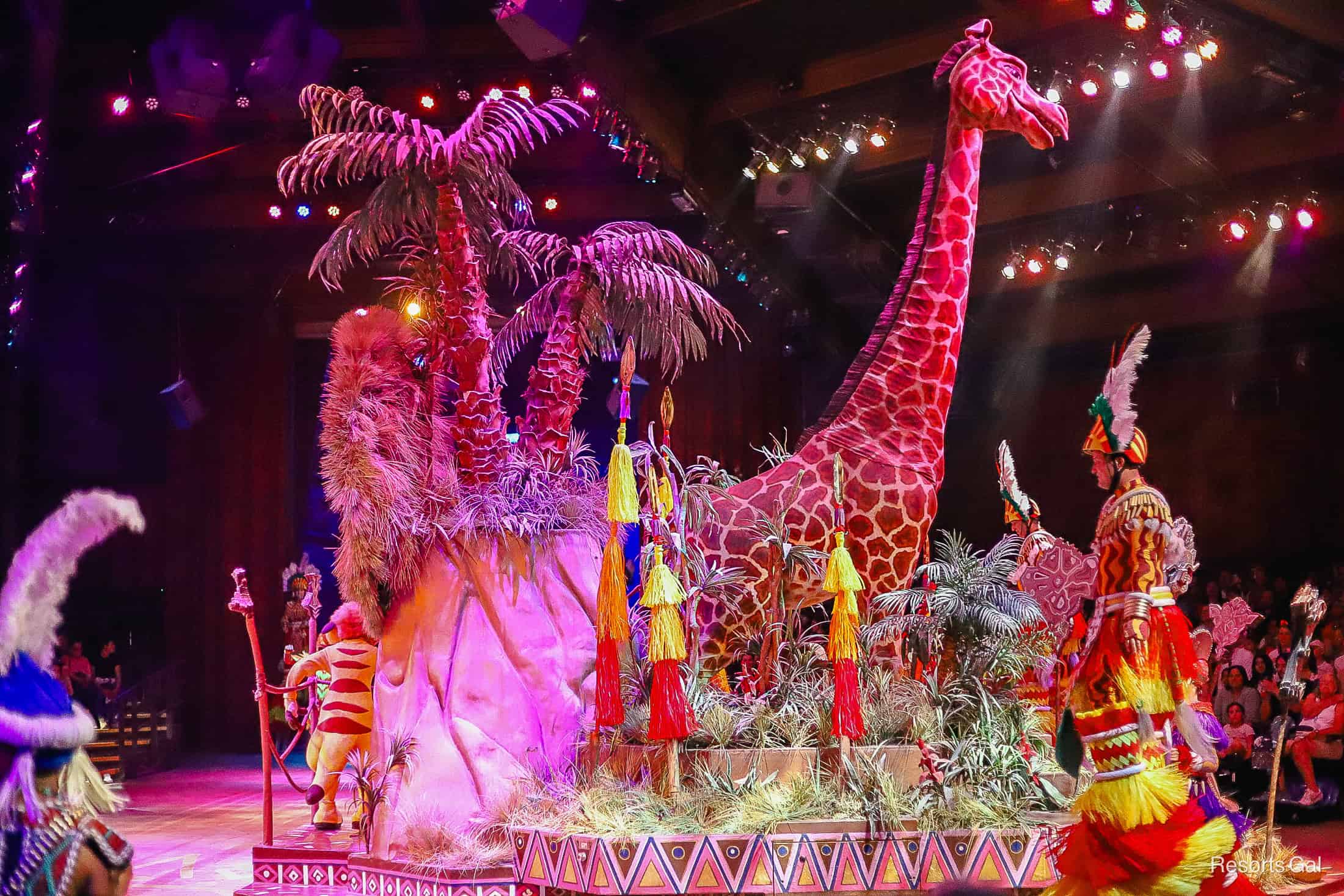 a giraffe represents one section of the audience 