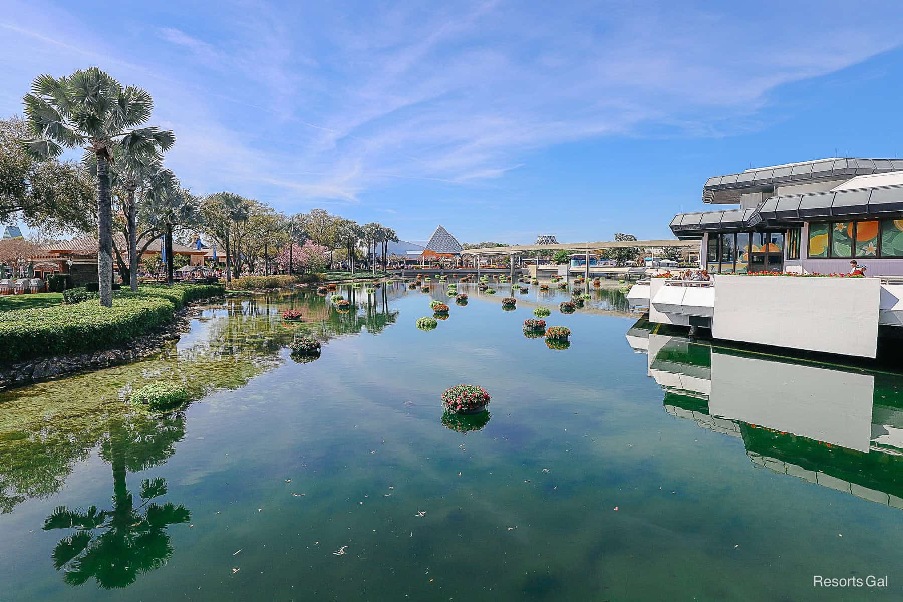 a view of Epcot during the International Flower and Garden Festival 