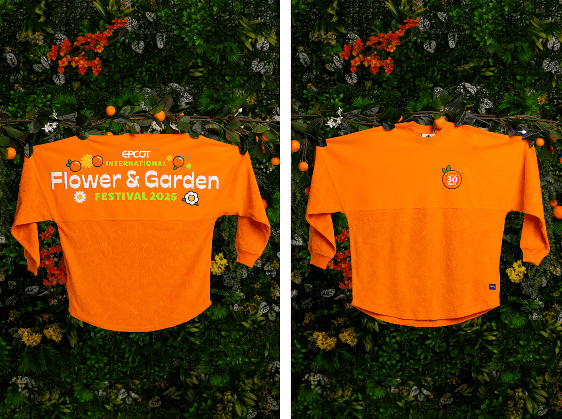 back and front of Orange Bird shirt at Epcot Flower and Garden Festival 2025