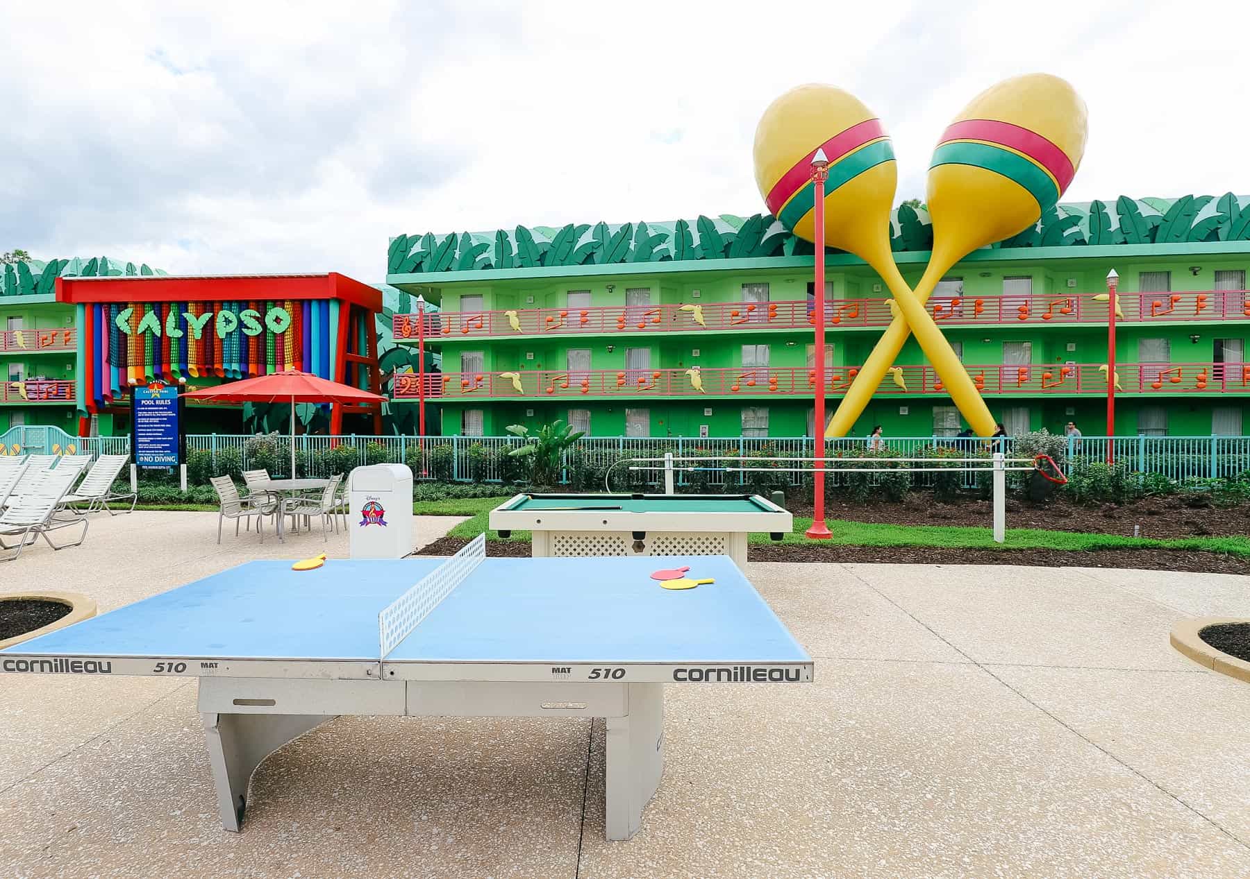 a game table at the Calypso Pool