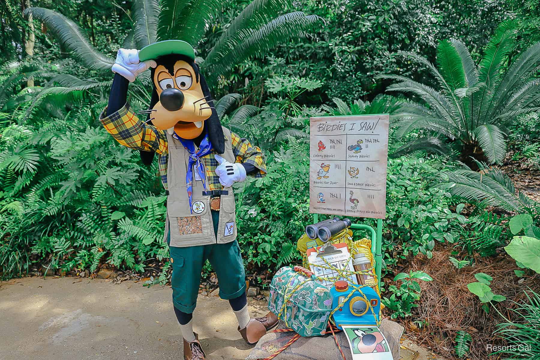 Goofy tips his hat for a photo. 