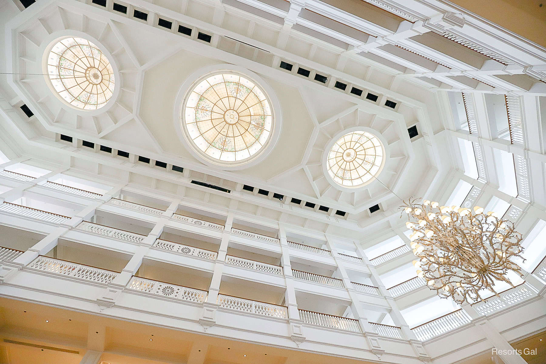 the three dome ceilings in the lobby of the Grand Floridian 