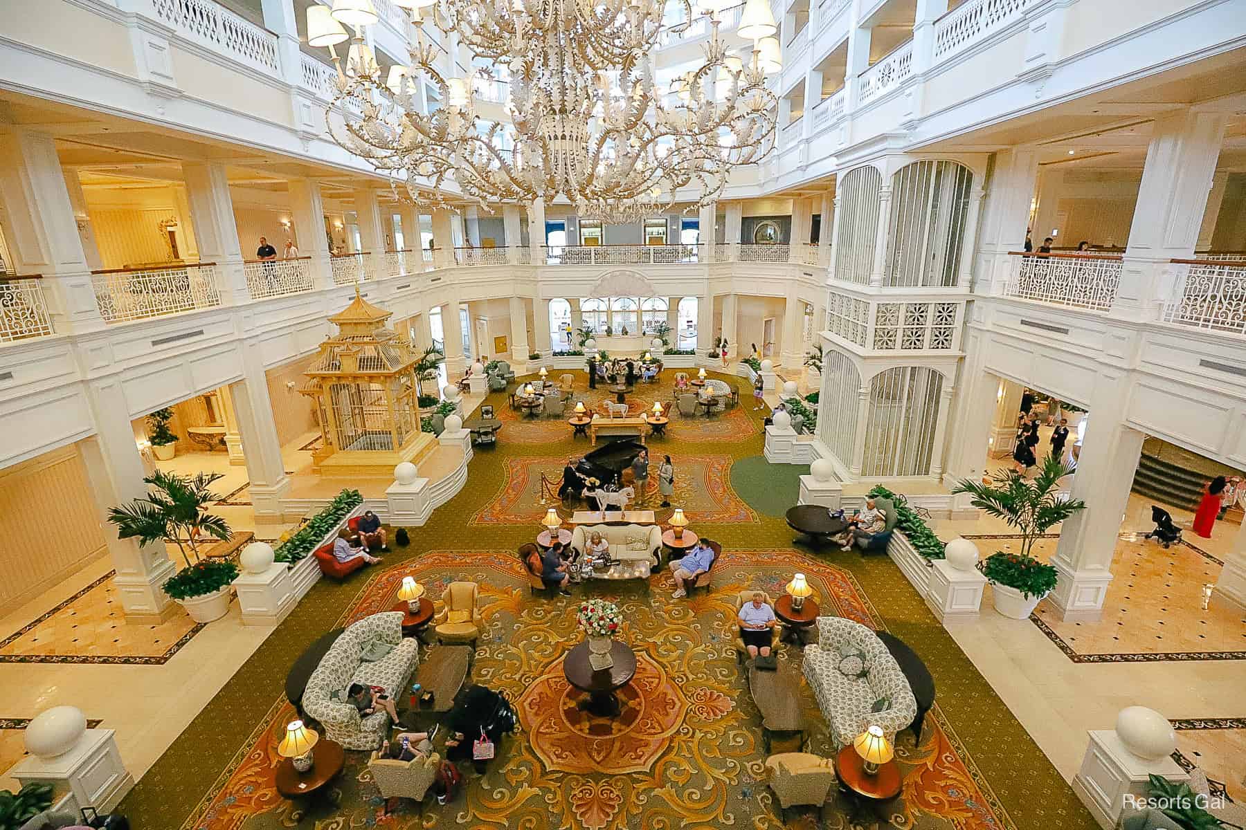 guests enjoying the Grand Floridian lobby 