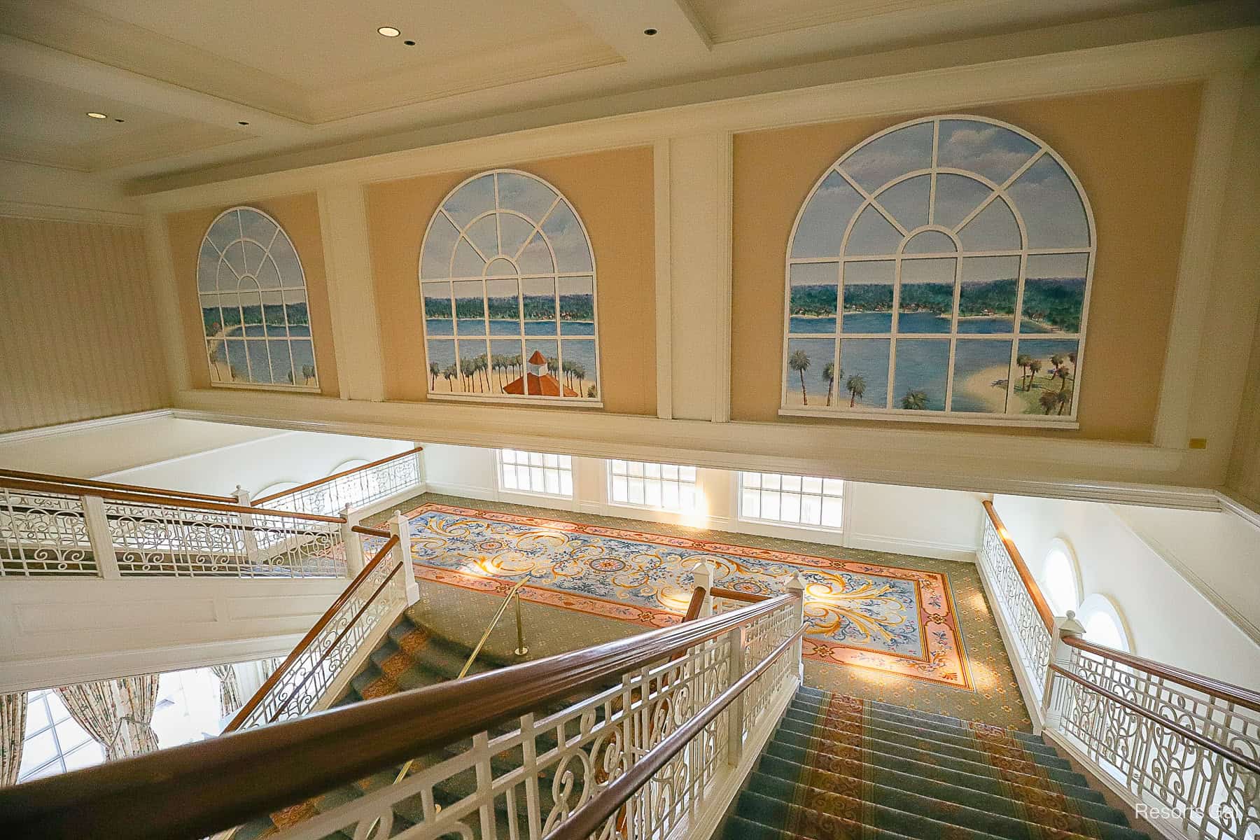 halfway up point of the Grand Floridian staircase 