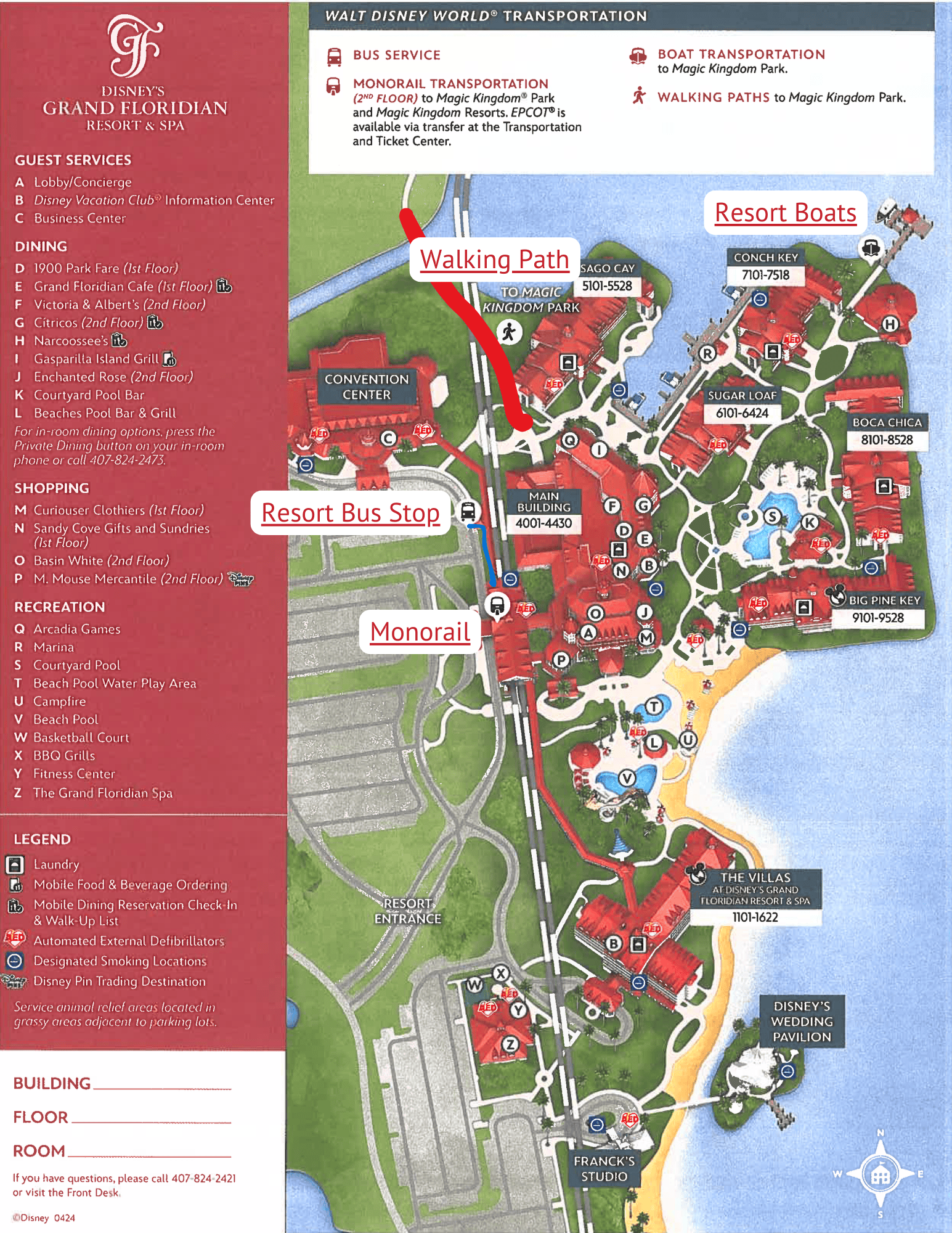 Disney Grand Floridian Transportation Map 