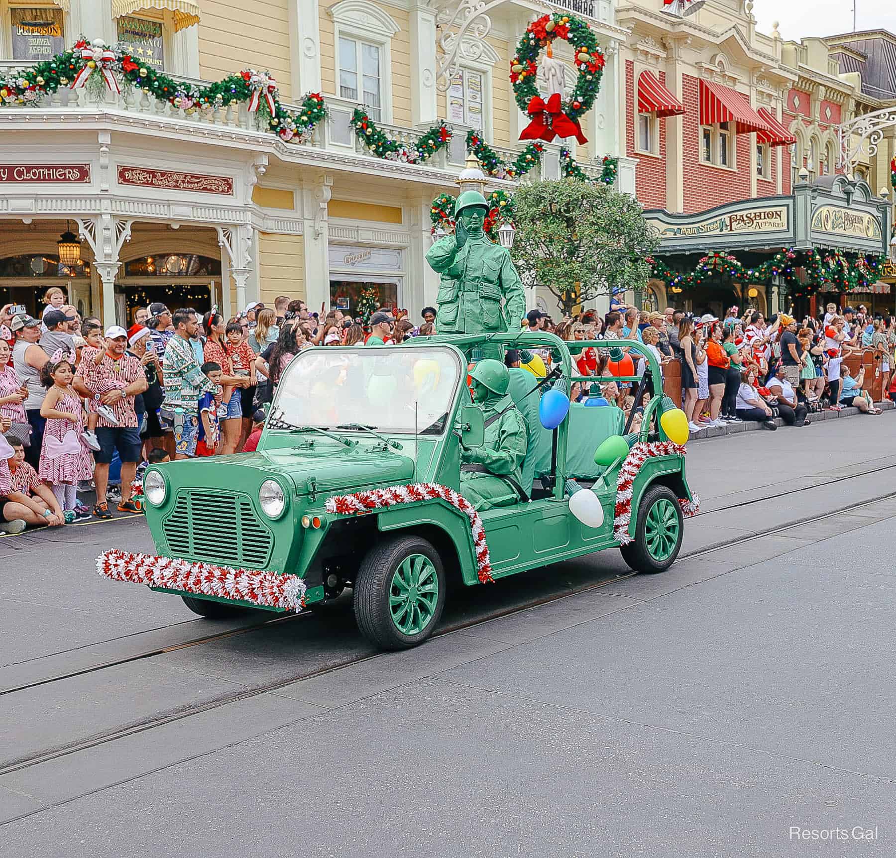 Green Army Men in a jeep at Magic Kingdom 