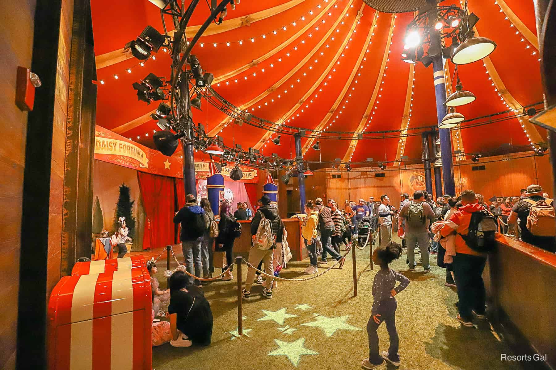 Guests waiting in line to meet the characters. 