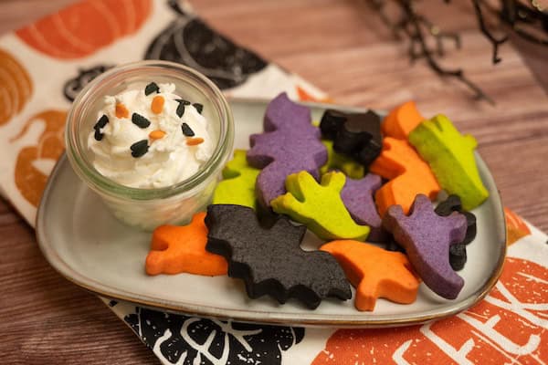 Spooky Mini Cookies and Dipping Cream 