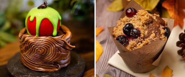 Collage image of Haunted Forest Apple Mousse and Pumpkin Cranberry Muffin