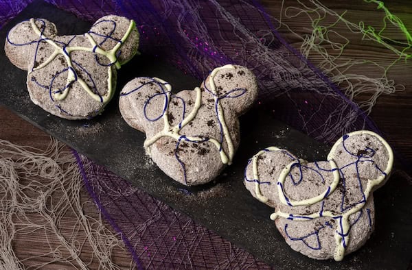 three Ghoulish Beignets Mickey shaped from Disney Resort Hotels at Halloween 