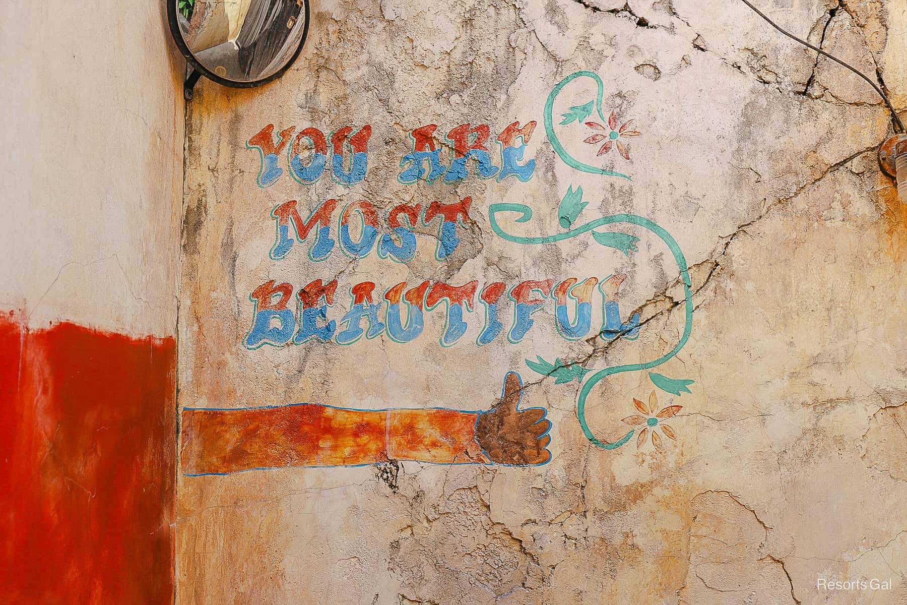 the "You are Most Beautiful" mural at Animal Kingdom 